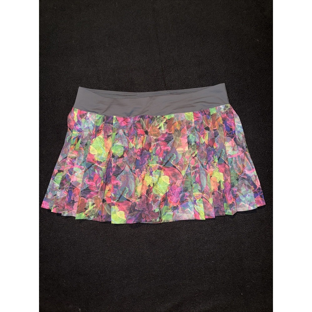 Lululemon Skort Multicolor Athletic Tennis Skirt Built In Shorts Size 14 NWOT